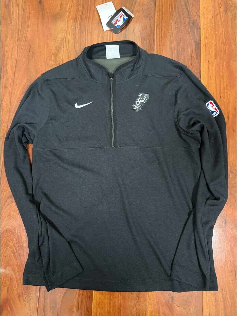 NWT San Antonio Spurs Men's Nike Primary 1/4 Zip Jacket Black SZ M
